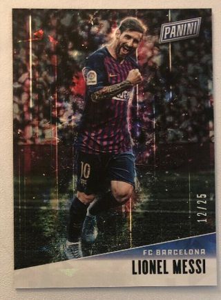 2019 Panini Fathers Day Lionel Messi Cracked Ice Holo Card Rare 12/25