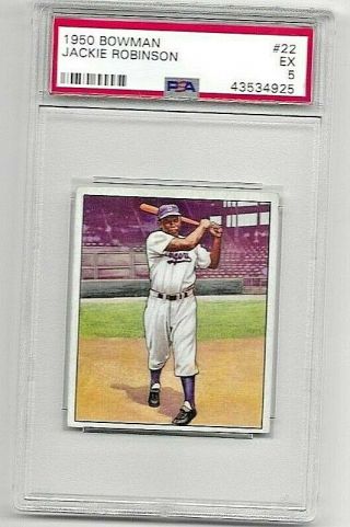 1950 Bowman 22 Jackie Robinson Psa 5 Ex Priced To Sell