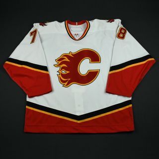 2006 - 07 Jordan Henry Calgary Flames Game Issued Hockey Jersey Reebok Meigray
