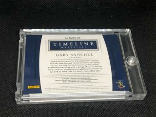 2017 National Treasures Timeline Gary Sanchez 3 Color Patch Auto GU /5 Yankees 2