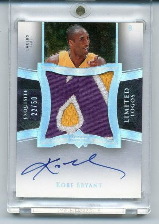 Kobe Bryant 2004 - 05 Ud Exquisite Limited Logos On - Card Auto Patch 22/50