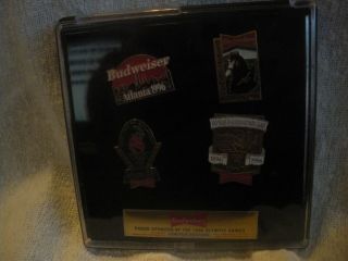1996 Olympic Games Collector ' s Pin Set Budweiser four pins NIB 2