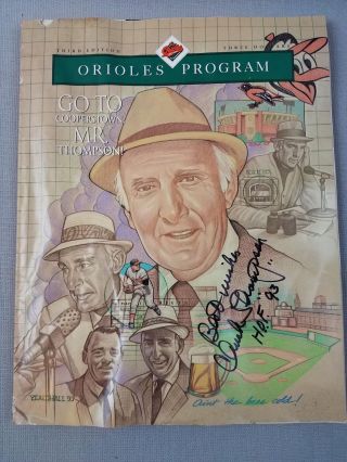 3rd Edition Oriales Program Autographed Chuck Thompson Hof 93