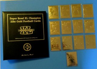 Pittsburgh Steelers Bowl Xl (13) Danbury 22kt Gold Cards & Binder