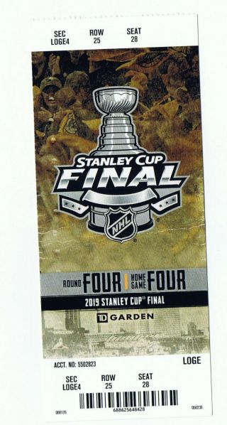 2019 Nhl Stanley Cup - Bruins Vs St Louis Blues Game 7 Ticket Stub 6/12