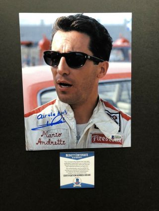 Mario Andretti Autographed Signed 8x10 Photo Beckett Bas Indy Racing Indycar