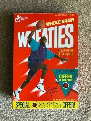 Vintage Wheaties Jordan Flight Club Cereal Box 1989 - Empty Box