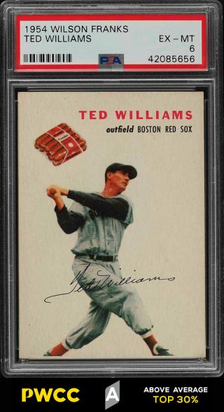1954 Wilson Franks Ted Williams Psa 6 Exmt (pwcc - A)