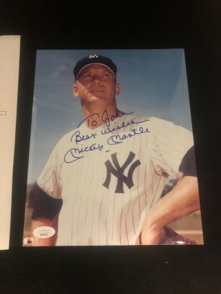 Mickey Mantle Signed 8x10 Photo Autographed Signed “to John” - Jsa Full Letter