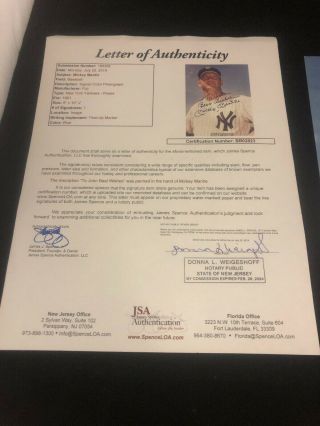 Mickey Mantle Signed 8x10 Photo Autographed Signed “To John” - JSA FULL LETTER 3