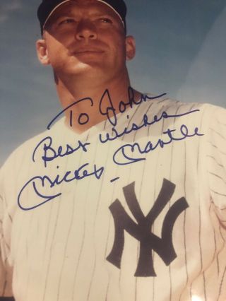 Mickey Mantle Signed 8x10 Photo Autographed Signed “To John” - JSA FULL LETTER 4