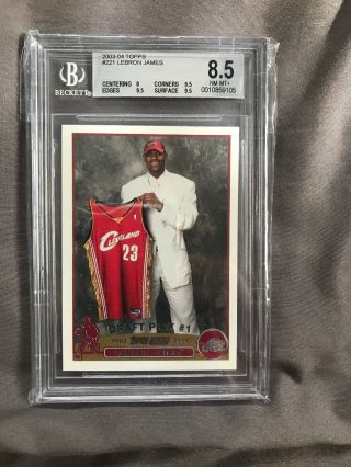 2003 - 04 Topps 221 Lebron James Rookie Card,  Bgs 8.  5 Nm - Mn,
