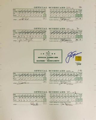 Jack Nicklaus Signed 16x20 1986 Masters Scorecards Auto - Fanatics Golden Bear
