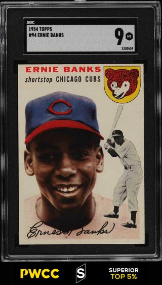 1954 Topps Ernie Banks Rookie Rc 94 Sgc 9 (pwcc - S)