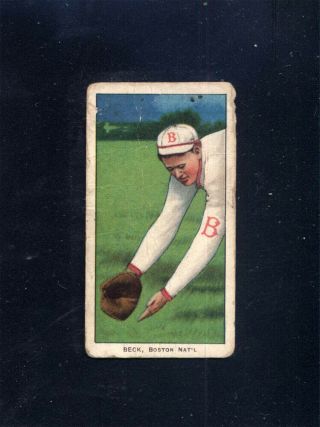 1909 - 11 T206 Fred Beck Sweet Caporal Back Boston Nationals (poor) 696656