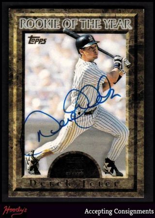 1997 Topps Certified Autograph Issue Rookie Of The Year Derek Jeter Auto Yankees