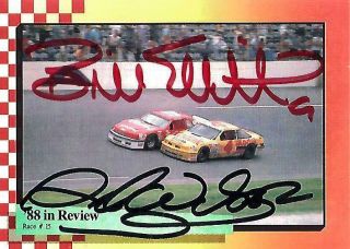 Bill Elliott & Rick Wilson - Hand Signed Autographed 1989 Maxx Card 115