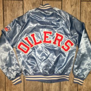Rare Houston Oilers Chalk Line Jacket Sz.  S Satin Bomber Varsity NFL Vintage 3