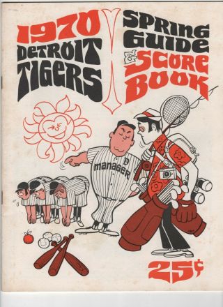 1970 Detroit Tigers V Cincinnati Reds Spring Training Score Book Program