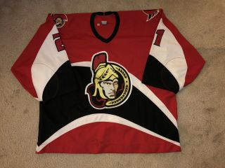 1997 - 98 Dennis Vial Ottawa Senators Game Worn Hockey Jersey Alternate
