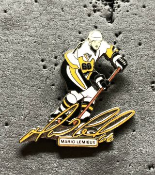 Pittsburgh Penguins Mario Lemieux Signed Player Nhl Hockey Pin