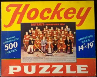 1954 Detroit Red Wings Team Photo Jig Saw Puzzle,  Extremely Rare