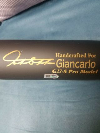 Gold Ink Autographed Giancarlo Stanton Game Model Marucci Bat 27
