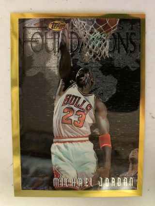 1996 - 97 Topps Finest Michael Jordan Foundations Gold Rare Chicago Bulls