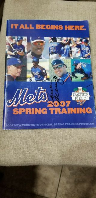 York Mets 2007 Spring Training Program Signed By Omar Minaya