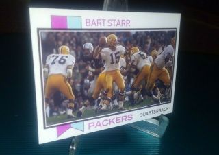 Green Bay Packers Bart Starr 1973 Ia Custom Card Aceo Blank Back