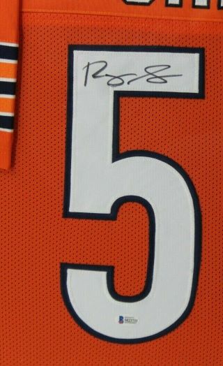 Roquan Smith Autographed Framed Chicago Orange Custom Jersey w/Beckett 2