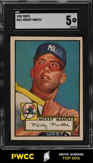 1952 Topps Mickey Mantle 311 Sgc 5 Ex (pwcc - A)