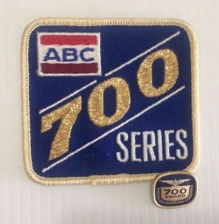 Vintage American Bowling Congress Abc 700 Series Bowling Patch & Pin