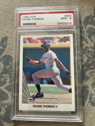 1990 Leaf Frank Thomas Psa 9 Hall Of Fame Hof Rookie Rc White Sox