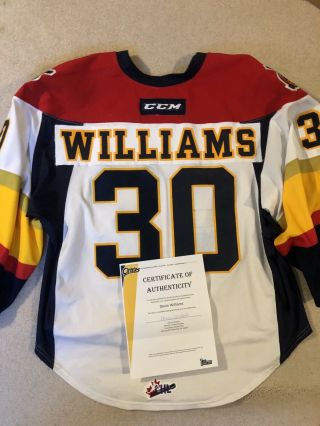 Erie Otters Devin Williams Game Worn Jersey Size 58g