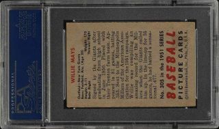 1951 Bowman Willie Mays ROOKIE RC 305 PSA 5.  5 EX,  (PWCC) 2