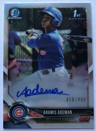 2018 Bowman Chrome Aramis Ademan Rc Refractor Auto Sp /499 Bcpa - Aa Chicago Cubs