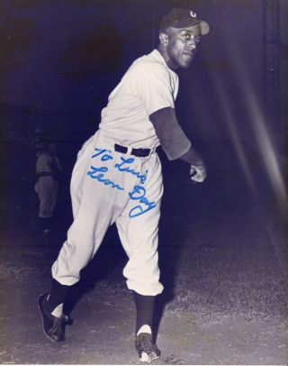 60s Signed Baseball Photo American Hof Negro League Star Player Leon Day