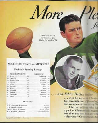 Nov.  5,  1938 University of Missouri vs.  Michigan State Football Program 5