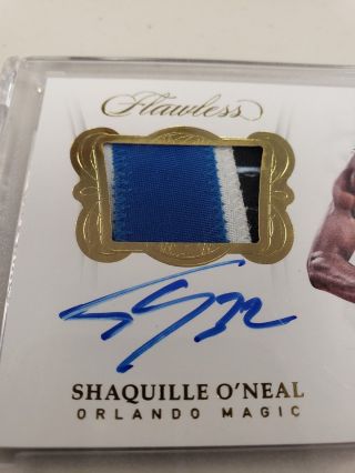 2017 - 18 Flawless Encased Shaquille O ' Neal Jersey Patch Auto 10/10 2