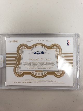 2017 - 18 Flawless Encased Shaquille O ' Neal Jersey Patch Auto 10/10 3