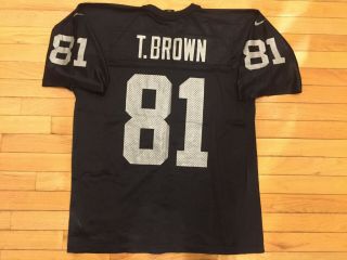 Vtg Nike Los Angeles La Oakland Raiders Tim Brown 81 Jersey Mens Large Black L