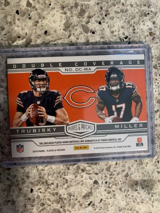 2018 Plates Patches Sick Patch Non Auto Mitchell Trubisky Anthony Miller RC /85 2