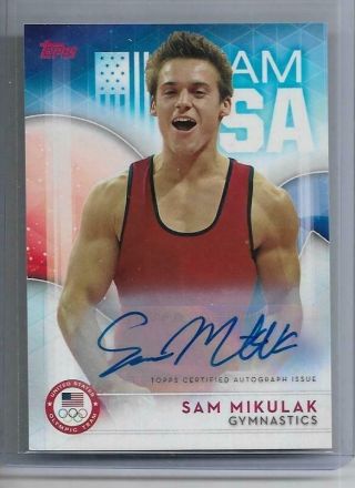 Awesome 2016 Topps Olympic Sam Mikulak Autograph Auto Card 8 Usa Gymnastics