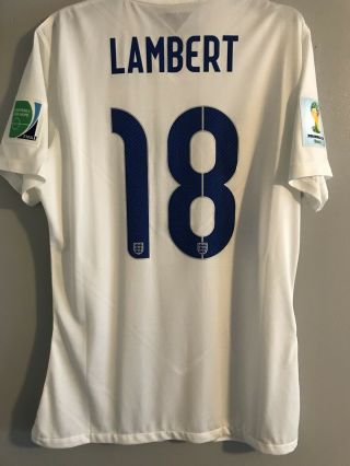 Rickie Lambert Match Worn/ Issued England Shirt 2014 World Cup Southampton