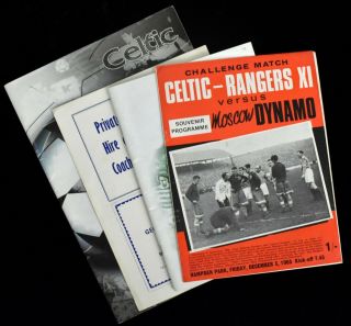 1960s Celtic Football Intercontinental Cup World Champ Moscow Programs Programme