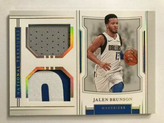 2018 - 19 National Treasures Rookie Dual Material Prime Card Jalen Brunson 21/25
