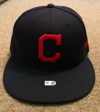 Francisco Lindor Mlb Holo Game Hat Cap 2018 Cleveland Indians