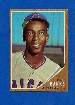 1962 Topp Baseball 25 Ernie Banks Ex - Mt Chicago Cubs