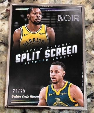 2018 - 19 Panini Noir Kevin Durant Stephen Curry Split Screen Framed /25 Warriors